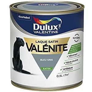 Dulux Valentine Valénit Glyzero, 5296632, lak, meerlaags, voor hout en ijzerwaren, satijn-look, blauw, grijs, 0,5 l