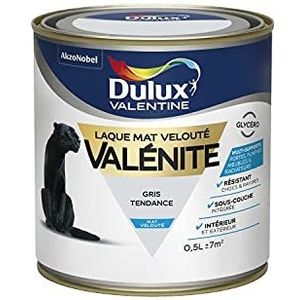 Dulux Valentine Valénit Glyzero, 5296817, lak voor houtwerk en ijzerwaren, mat, 0,5 l, grijs