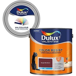 Ma Couleur Sur-Mesure par Dulux Valentine Binnenverf voor muren, plafonds, handwerk - creativiteitspalet mat, rood bordeauxrood, 2,5 l