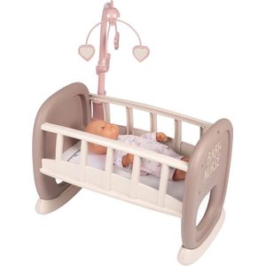Smoby - Baby Nurse - Poppenbed met Wieg - Lichtgewicht Kunststof - Pasteltinten