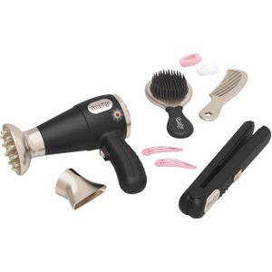 SMOBY - My Beauty Hair Set - Kapsalon - Zwart - Inclusief Haardroger en Stijltang