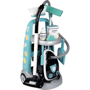 Vacuum Cleaner for Children, Toy with Functional Suction, 9-Piece Household Set for Children from 3 Years, Toy, Broom and Shovel, Brush, Gift for Boys and Girls (950 Blue