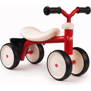 Smoby - ride-on rookie rood - metaal - voor kinderen vanaf 12 maanden - gebogen zadel - stille wielen - 721400