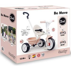 Smoby - Be Move - Driewieler - Roze - Veiligheidsgordel - Ouderlijk Handvat Verstelbaar
