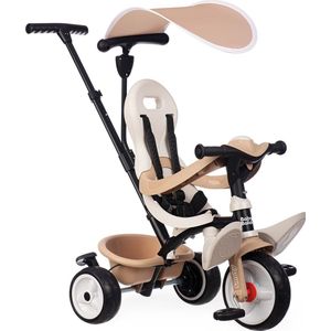 Smoby - Baby Balade 3-in-1 - Kinderdriewieler met duwstang, zitting met veiligheidsgordel, metalen frame, pedaalvrijwiel, voor kinderen vanaf 10 maanden