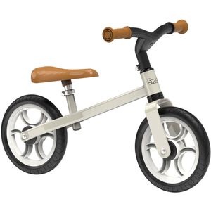Smoby - Eerste Fiets - Beige - Lichtgewicht Metalen Loopfiets - Stille Wielen - Verstelbaar Zadel