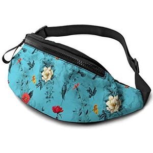 Fietsen Heuptas Poppy Wilde Rozen Unisex Fannypack Verstelbaar, met Hoofdtelefoon Gat Running Taille Pack voor Geschenken Vakantie Fit 14X35Cm, Heuptas 476, 14x35cm