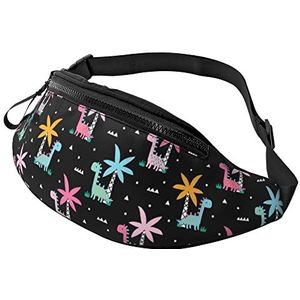 Taille Fanny Pack Kinderlijke Dinosaurussen Unisex Fannypack Mode, Premium Bumbag voor Hardlopen Hond Wandelen Outdoor 14X35Cm, Heuptas 1311, 14x35cm