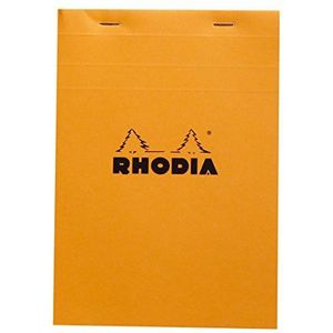 Rhodia 15200C Giant Pad nr. 15200C Giant Pad No.15, DIN A5, 21 x 14,8 cm, 150 vellen geruit, 80 g, afneembaar en microgeperforeerd, met kartonnen rug, oranje, 1 stuk