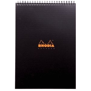 Rhodia Notizbuch A4+ 80 Blatt Wire-O-Bindung 90g 80 Blatt kariert schw