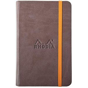 RHODIA 118643C - hardcase chocoladebruin - A6 - gelinieerd - 192 pagina's - lichtbruin papier 90 g/m² - bladwijzer, elastische sluiting - envelop van kunstleer - collectie Rhodiarama