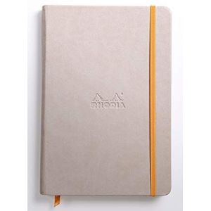 Rhodia 118725C Rhodiarama Book (DIN A5, 14,8 x 21 cm, met elastiek, blanco, 96 vellen), 1 stuk, beige