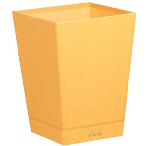 RHODIA 118820C prullenbak, oranje, 24 x 24 x 32 cm, met siernaden, zadel, oranje, voor buiten, kunstleer, collectie Home Office Rhodiarama – organisatie van kantoor & opbergdesign