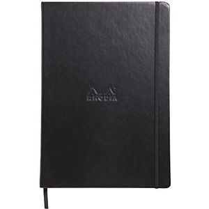 Rhodia 118869C Web Notebook (A4-formaat, 21 x 29,7 cm, ivoor, gelinieerd, puntraster, 90 g, 96 vellen), 1 stuk, zwart