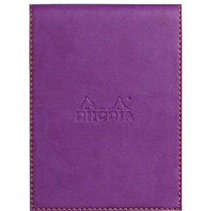 RHODIA 128110C – klembord + genietend notitieblok nr. 12 paars – 8,5 x 12 cm – kleine ruitjes – 80 vellen afneembaar – wit Clairefontaine papier 80 g – potloodhouder – kunstleer – Rhodiarama