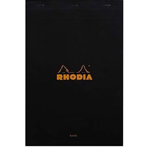 RHODIA 190009C - Notitieblok N°19 Zwart - A4+ - 80 Afneembare Vellen - Effen Wit Clairefontaine Papier 80 g/m? - Zachte, resistente en waterdichte gecoate kaarthoes - Basics