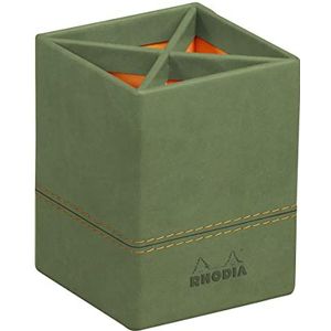 RHODIA 194530C – pennenkoker voor salie, 8 x 8 x 11 cm, oranje – buiten, kunstleer, collectie Home Office Rhodiarama – organisatie voor kantoor en opslag design