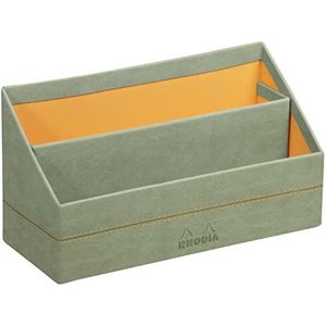 RHODIA 194609C Celadon Brievenhouder, 25 x 10 x 31 cm, sellier oranje, buitenkant van kunstleer, collectie Home Office Rhodiarama, organisatie voor kantoor en opslag