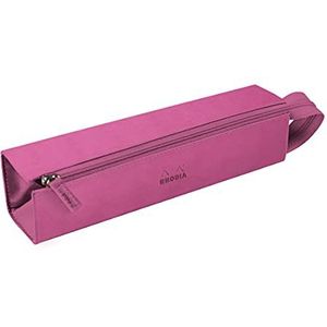 RHODIA Rhodiarama, 319036C, etui, fuchsia, 23 x 5 x 5 cm, platte opening voor gebruik als potlood, kunstleer, opbergen van pennen, potloden, viltstiften, kleine accessoires