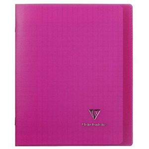 Clairefontaine 951408C - Koverbook Rose Geniet Schrift - 17x22 cm - 96 Grote Ruiten Pagina's - 90g Wit Papier - polypropyleen kaft