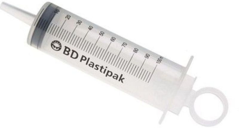 BD Plastipak injectiespuit 100ml 3-delig met cathetertip 25 stuks
