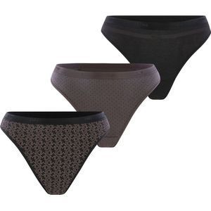 DIM - Les Pockets Coton - Set van 3 Strings - Zwart - Katoen