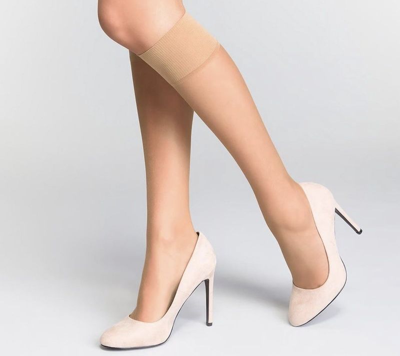 Dim - Kniekousen - Capri - 15D Transparante Voile - 2 Paar