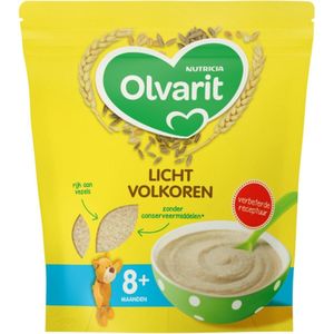 Olvarit Ontbijtpap Licht Volkoren - geschikt vanaf 8+ maanden