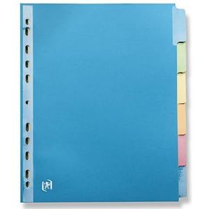 OXFORD 20 Lots d'Intercalaires Neutres Color Life A4XL 6 Positions Carte Lustrée Epaisseur 220g Coloris Assortis