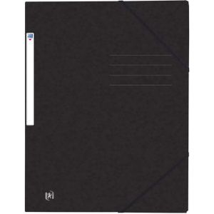 10x Elastomap Oxford Top File  A4 3 kleppen 390gr zwart [10x]