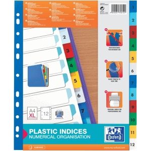 Elba tabbladen set 1-12 formaat A4 maxi (ideaal voor showtassen)