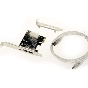 KALEA-INFORMATIQUE PCI Express PCIe naar FireWire 400 IEEE1394a 2+1 poorten 6 punten en 4 punten besturingskaart met Via VT6315-chipset. met Ilink-kabel en beugels voor laag en hoog profiel