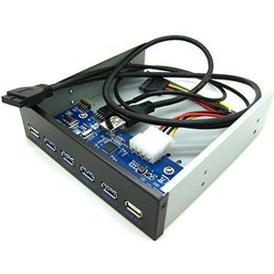 KALEA-INFORMATIQUE Voorpaneel met 4 USB 3.0-poorten en 2 USB 2.0-poorten voor 5,25"" CD-ROM-sleuf. USB3 Supersnelheid 5G