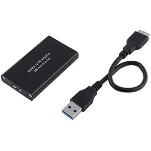 KALEA-INFORMATIQUE Zwarte aluminium mSATA naar USB3 behuizing met kabel voor 30mm of 50mm mSATA SSD's
