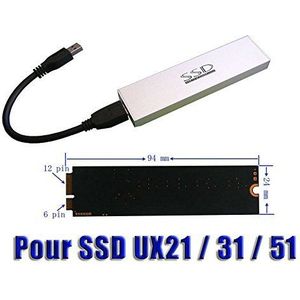Kalea Informatique USB 3.0-behuizing voor SSD Asus Zenbook UX21 UX31 UX51