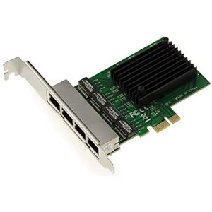 Netwerkkaart - 4 Ethernet Poorten - PCIe - Compatibel met Windows en Linux