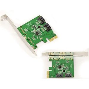 KALEA-INFORMATIQUE PCI Express PCIe 2X SATA 3 6G-controllerkaart. Raid 0 1 SPAN. Beugels voor laag en hoog profiel met ASM1061R-chipset.