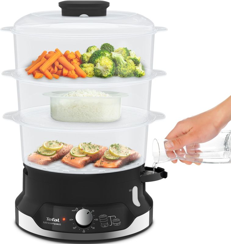 Tefal Ultracompact VC204810, 3 Korb/Körbe, Schwarz, Freistehend, 9 l, 9 l, 1 l