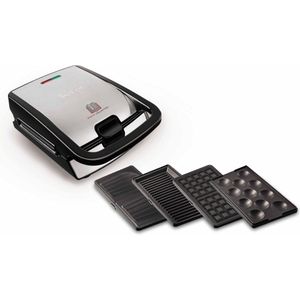 Tefal Snack Collection SW854D - Contactgrill - Tosti ijzer - Anti-aanbaklaag - 4 verschillende platen - RVS