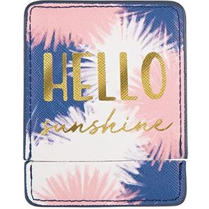 Draeger Paris Hello Sunshine Zakspiegel met blauwe hoes, vierkante make-upspiegel om mee te nemen, ideaal voor thuis en op reis, 9 x 7 cm, gepersonaliseerd cadeau-idee, goed humeur voor alle oka's