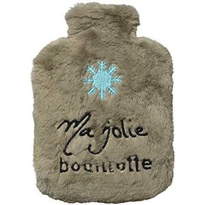 Draeger Paris Warmwaterkruik van imitatiebont ""Ma Jolie Warmwaterkruik"", grijs, pluche vlok, warmwaterkruik voor kinderen, warmwaterkruik voor pijnverlichting, rug, nek