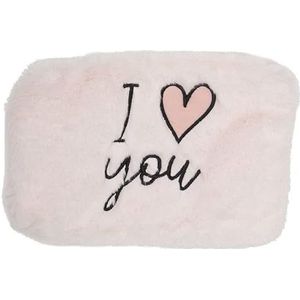 DRAEGER Paris I Love You pluche tas | schattige portemonnee cadeau beste vriendin, familie, zussen, vrouwen | pennenetui make-up tas tas tas alles, Lightpink, 20 x 13 cm, zakje, lichtroze, I Love You