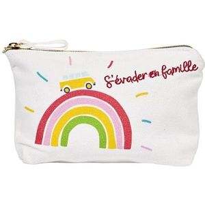 Draeger Katoenen tas met ritssluiting, make-uptas, lippenstifttas, cosmeticatas, potlood, handtas, verjaardagscadeau voor alle gelegenheden, 100% katoen, meerkleurig, 21 x 12 cm, katoenen tas,