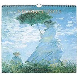 Draeger Paris Monet 2023 Wandkalender om op te hangen, 29 x 39 cm, 12 maanden, 7 talen, kalender, kantoor, keuken, huis, Franse schilderkunstenaar, plantaardige inkt, FSC-gecertificeerd papier