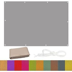 Sunblock Schaduwdoek 1.6 x 1.8 m Tegen Zon En Uv-straling Schaduwdoek Balkonscherm incl. bevestigingskoorden voor Terras Tuin Strandhuis, Lichtgrijze