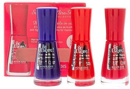 Bourjois - So Laque Ultra Shine - Nagellak Set - Rood Fuchsia Paars - 3 x 10ml