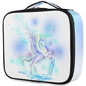 Dream White Horse Eenhoorn Make-up Bag Toilettas Rits Make-up Cosmetische Tassen Organizer Pouch voor Gratis Compartiment Vrouwen Meisjes