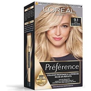L'Oréal Paris Voorkeur Permanente Haarverf, Nuance: Oslo Blond Viking (9.1), Zeer Licht Asblond