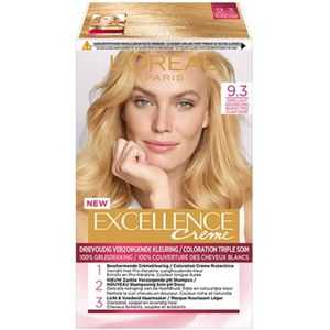 L'Oréal Paris Excellence Crème 9.3 Zeer Licht Goudblond Haarkleuring - 1+1 Gratis