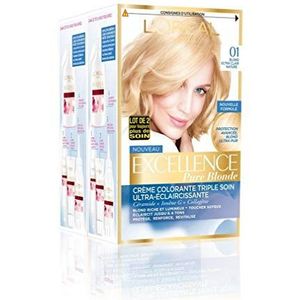 L'Oréal Paris - Excellence Cream - Permanente Triple Care Farming 100% wit haar dekking - Nuance 01 ultra lichtblond natuurlijk